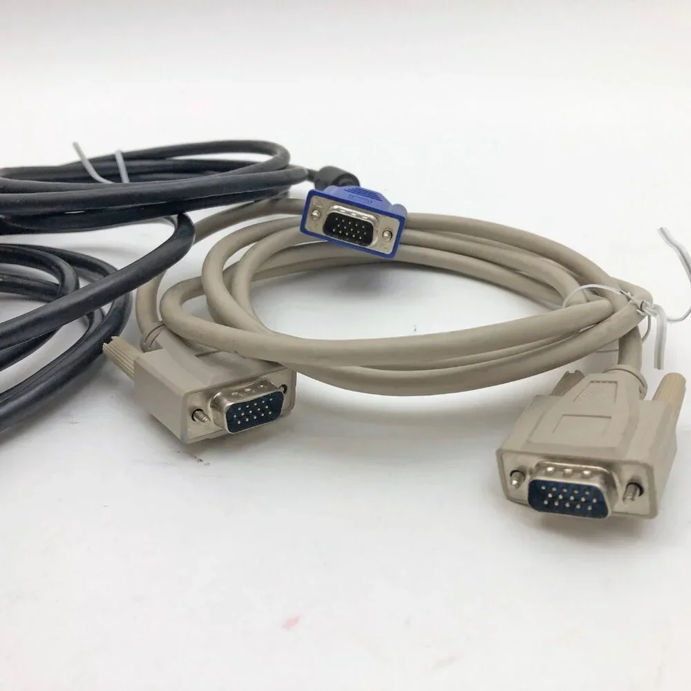 4 ft DB15 D-SUB 15-Pin Male to Male Cable Cords Set of 3 Preowned